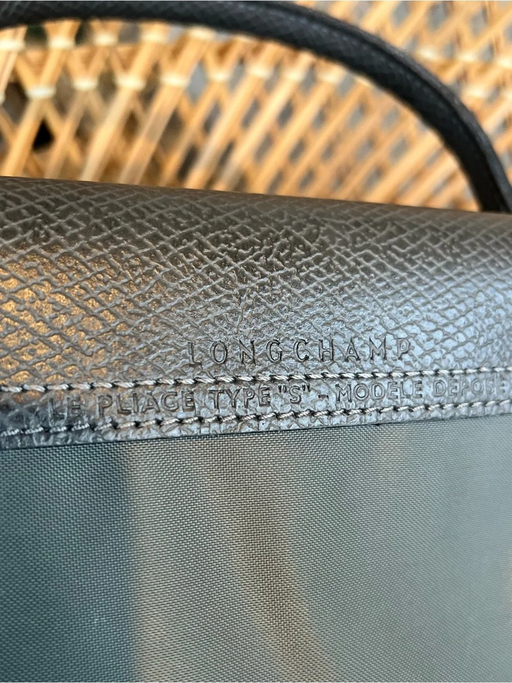 Longchamp Le Pliage Gray/Blue tote small